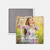 スクリプトモダンの卒業発表写真W Sq マグネット (正面/裏面)