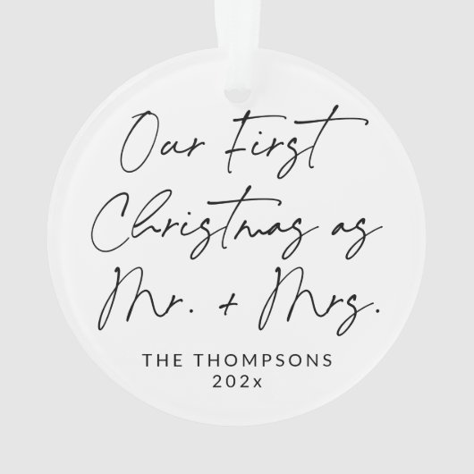 スクリプトモダンの新しい初めてのクリスマスオーナメント オーナメント (裏面)