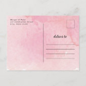 スクリプトモダンの水彩婚約パーティ インビテーションポストカード (裏面)