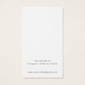 スクリプトモダンの水色イヤリングディスプレイカード (裏面)