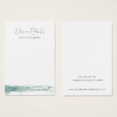 スクリプトモダンの水色イヤリングディスプレイカード (正面&裏面)