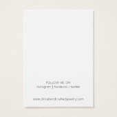 スクリプトモダンの水色イヤリングディスプレイカード (裏面)