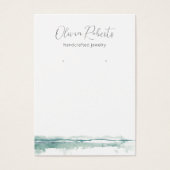 スクリプトモダンの水色イヤリングディスプレイカード (正面)