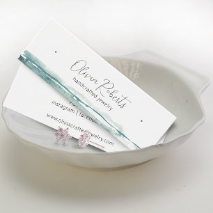 スクリプトモダンの水色イヤリングディスプレイカード