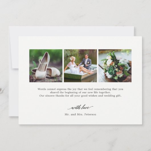 スクリプトモダンの編集可能カラーサンキューカード サンキューカード (裏面)