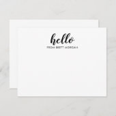 スクリプトモダンのHelloNameタイポグラフィ ノートカード (正面/裏面)