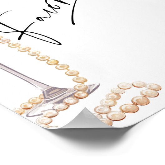 スクリプトモダンは真珠とプロセッコのシャワーを好む ポスター (角)