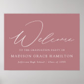 スクリプトモダンほこりっぽいバラ歓迎の卒業パーティー ポスター (正面)