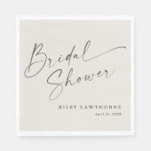 スクリプトモダンアイボリーボホブライダルシャワー スタンダードランチョンナプキン (正面)