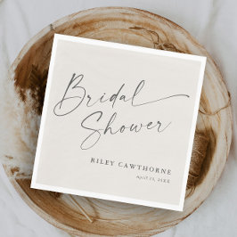 スクリプトモダンアイボリーボホブライダルシャワー スタンダードランチョンナプキン