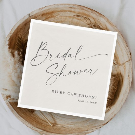 スクリプトモダンアイボリーボホブライダルシャワー スタンダードランチョンナプキン