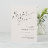 スクリプトモダンアイボリーボホブライダルシャワー 招待状 (スタンド正面)