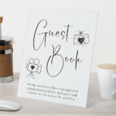 スクリプトモダンウェディングシャワーフォトゲストブック 台座サイン (インサイチュ)