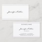 スクリプトモダンエレガントお洒落デザイン美しいプレーン 名刺 (正面/裏面)