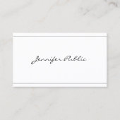 スクリプトモダンエレガントお洒落デザイン美しいプレーン 名刺 (正面)