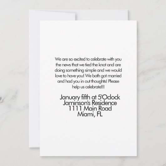 スクリプトモダンエロップ白黒フォトディナー カード (裏面)