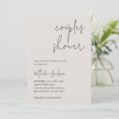 スクリプトモダンオフホワイトカップルブライダルシャワー 招待状 (スタンド正面)