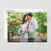 スクリプトモダンカップルの写真の日付を保存W 案内ポストカード (正面/裏面)