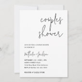 スクリプトモダンカップルブライダルシャワー 招待状 (正面)
