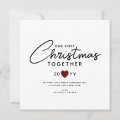 スクリプトモダンカップル初めてのクリスマス シーズンカード (正面)