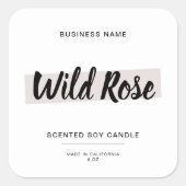 スクリプトモダンキャンドル包装正方形ステッカー スクエアシール (正面)