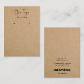 スクリプトモダンクラフト紙イヤリングディスプレイカード 名刺 (正面/裏面)