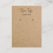 スクリプトモダンクラフト紙イヤリング表示QRコード 名刺 (正面)