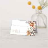 スクリプトモダンコージー秋座席表名刺一覧 プレイスカード (正面)