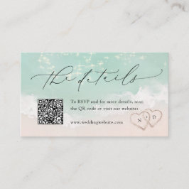 スクリプトモダンサンドハートビーチ結婚式詳細 プレイスカード