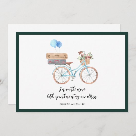 スクリプトモダンシックな水のカラー移動 案内状 (正面/裏面)