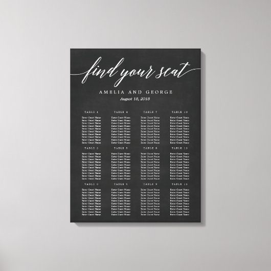 スクリプトモダンシーティングチャートキャンバスプリント キャンバスプリント (正面)