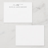 スクリプトモダンスワッシュモノグラムカップル文房具 ノートカード (正面/裏面)