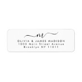 スクリプトモダンスワッシュモノグラムカップル文房具 ラベル (正面)