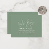 スクリプトモダンセージ緑の赤ちゃんシャワー本を持ってくる ノートカード (正面/裏面インサイチュ)