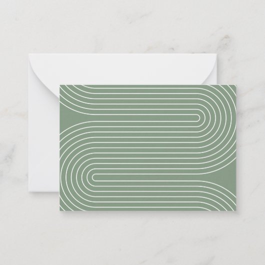 スクリプトモダンセージ緑の赤ちゃんシャワー本を持ってくる ノートカード (裏面)