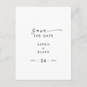 スクリプトモダンセーブ・ザ・デート案内はがき インビテーションポストカード (正面)