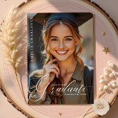 スクリプトモダンタイポグラフィフォトオーバーレイ卒業 案内状