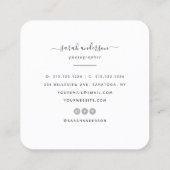 スクリプトモダンタイポグラフィフォトグラファー スクエア名刺 (裏面)