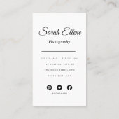 スクリプトモダンタイポグラフィフォトグラファーBusiness Car 名刺 (裏面)