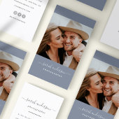 スクリプトモダンタイポグラフィフォトグラファーDusty Blue 名刺