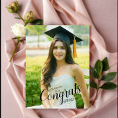 スクリプトモダンタイポグラフィフォト卒業はがき ポストカード