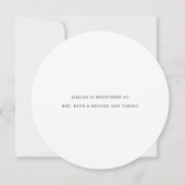 スクリプトモダンタイポグラフィブライダルシャワーラウンド 招待状 (裏面)