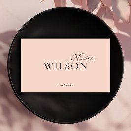 スクリプトモダンタイポグラフィ赤面ピンクプロフェッショナル 名刺