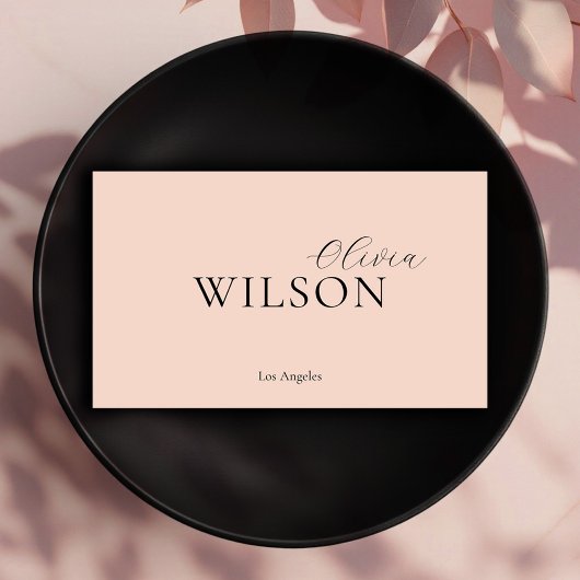 スクリプトモダンタイポグラフィ赤面ピンクプロフェッショナル 名刺