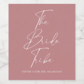 スクリプトモダンダスティバラブライドメイド提案 ワインラベル (シングルラベル)