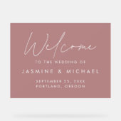 スクリプトモダンダスティバラ結婚の歓迎 アクリルサイン (正面)