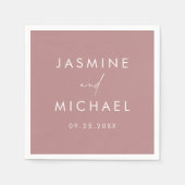 スクリプトモダンダスティバラ結婚の スタンダードカクテルナプキン (正面)