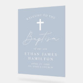 スクリプトモダンダスティブルーバプテスマへようこそ アクリルサイン (傾斜)