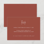 スクリプトモダンテラコッタカラー結婚のウェブサイト 出欠カード (正面/裏面)