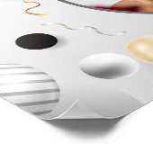 スクリプトモダンハッピーバースデーカスタムフォトギフト ポスター (角)